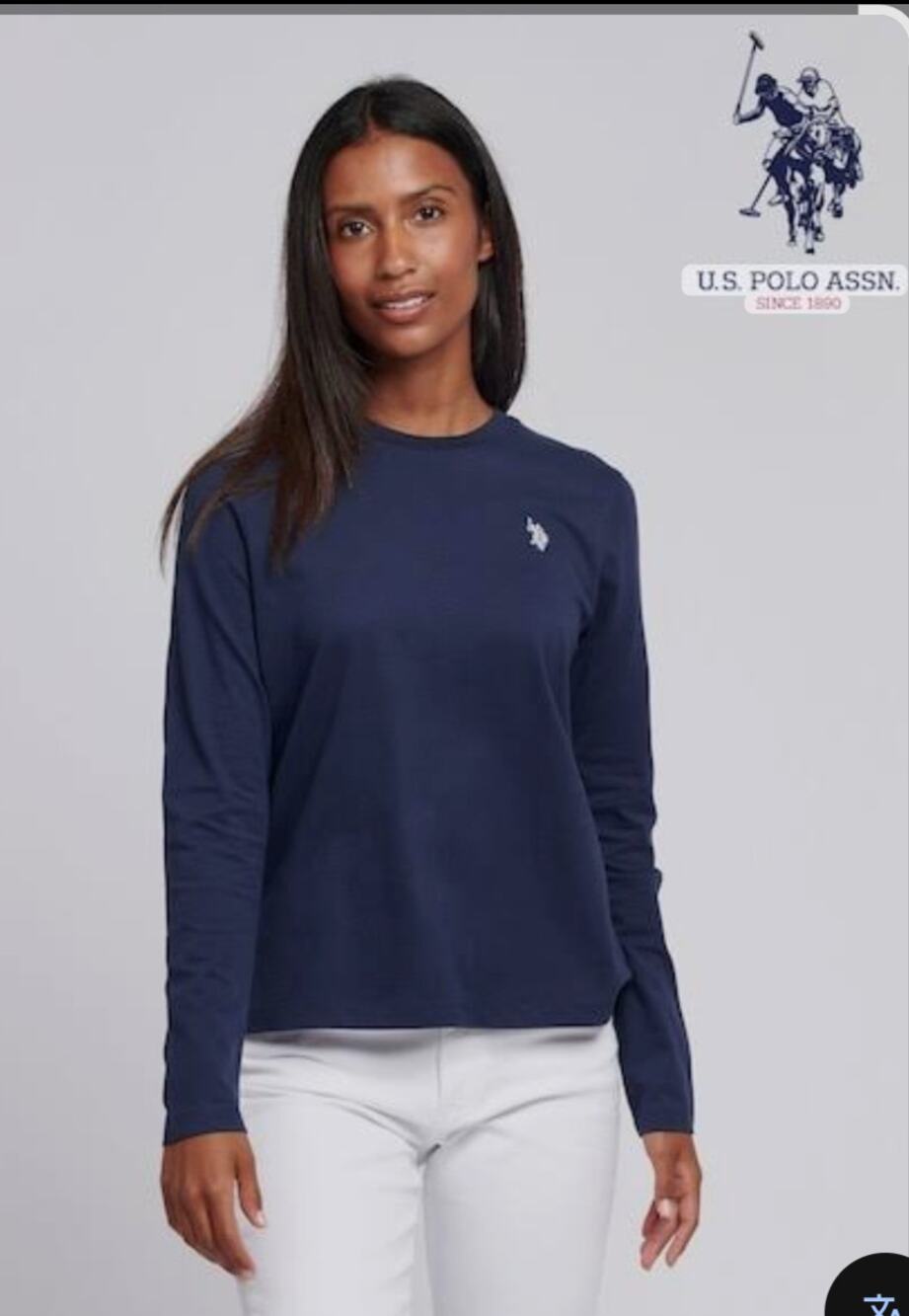 US Polo Assn Navy 100% Cotton Long Sleeve Top Size XL